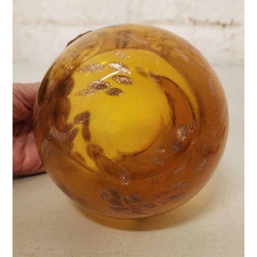 Pier 1 Art Glass 6.5" Amber Owl Vase Veyye Aytisanal Collection - Picture 6 of 8